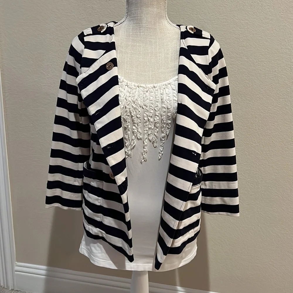 J. CREW Maritime Blazer Navy Stripe XS